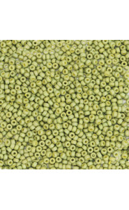 Miyuki rocailles Perlen 15/0 - Opaque glazed frosted rainbow olive green 15-4697